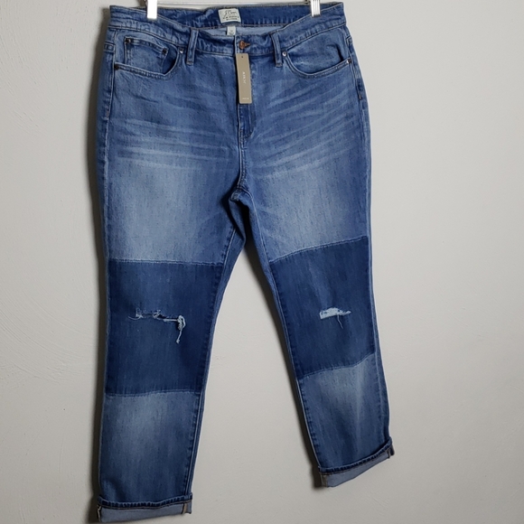 NWT J. Crew Blue Distressed Boyfriend Jeans Size 32 - Picture 6 of 8